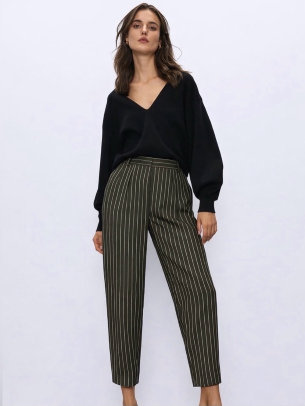 Babaton Modesto Olive High-Waist Tapered Pants